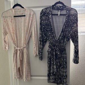 Black & White Fair Isle Wrap Robe
